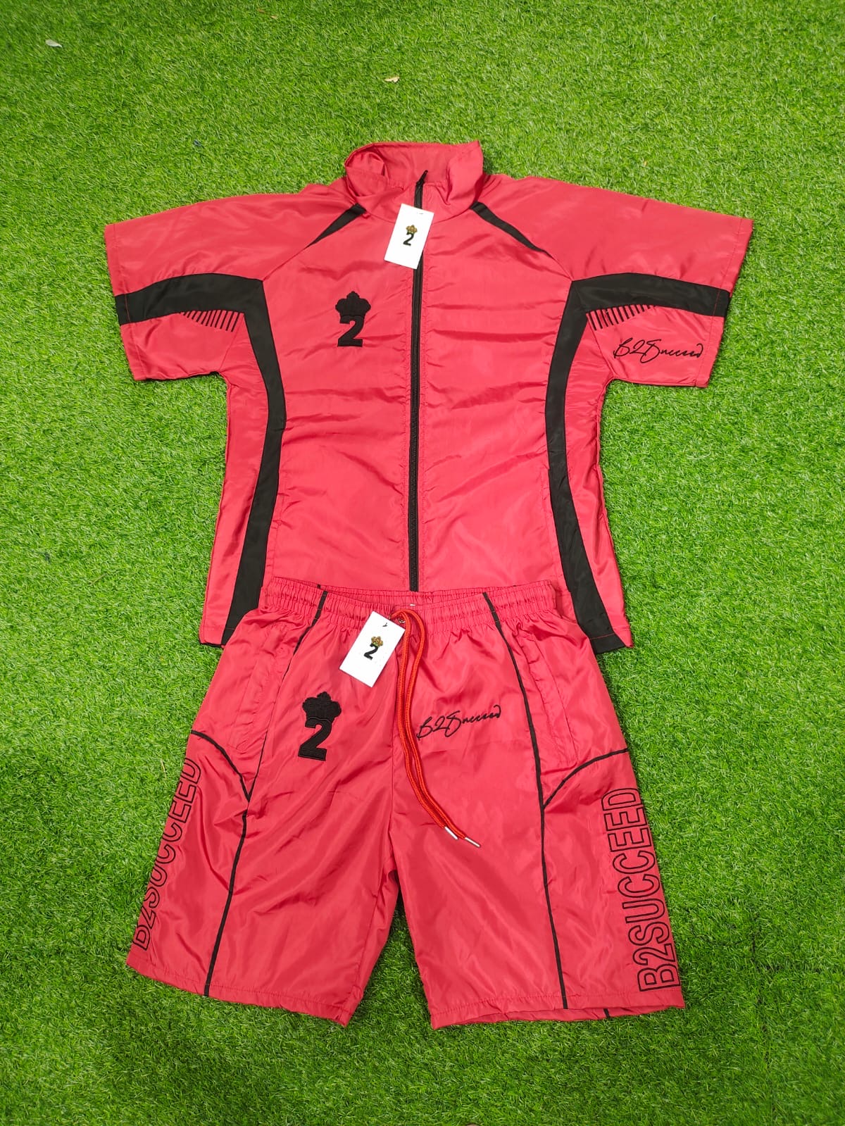Believe2Succeed Windbreaker Short Set