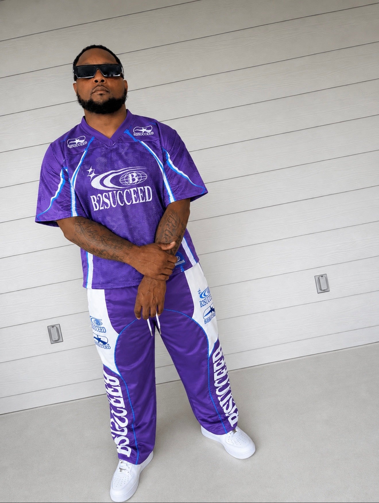 Believe2Succeed Purple Mesh Jersey Set