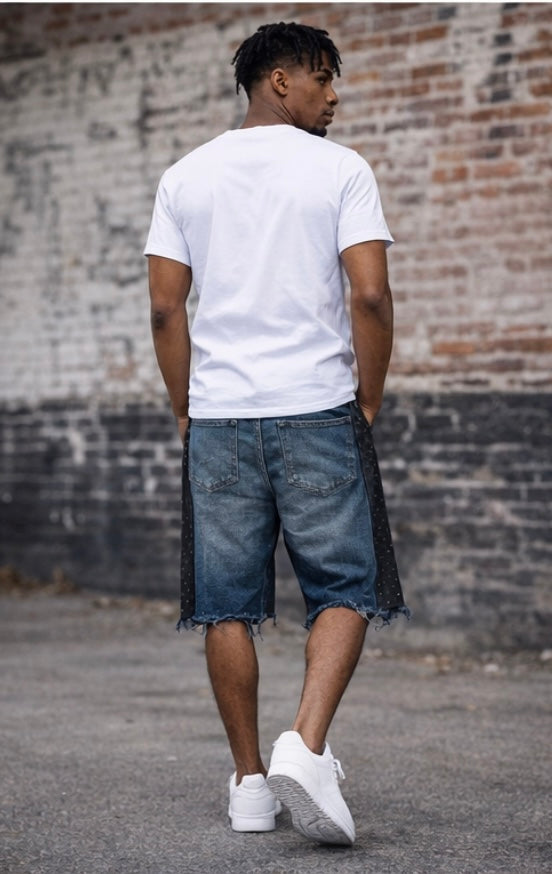 Believe2succeed “Cut Different” Denim Shorts “BLACK LOGO”