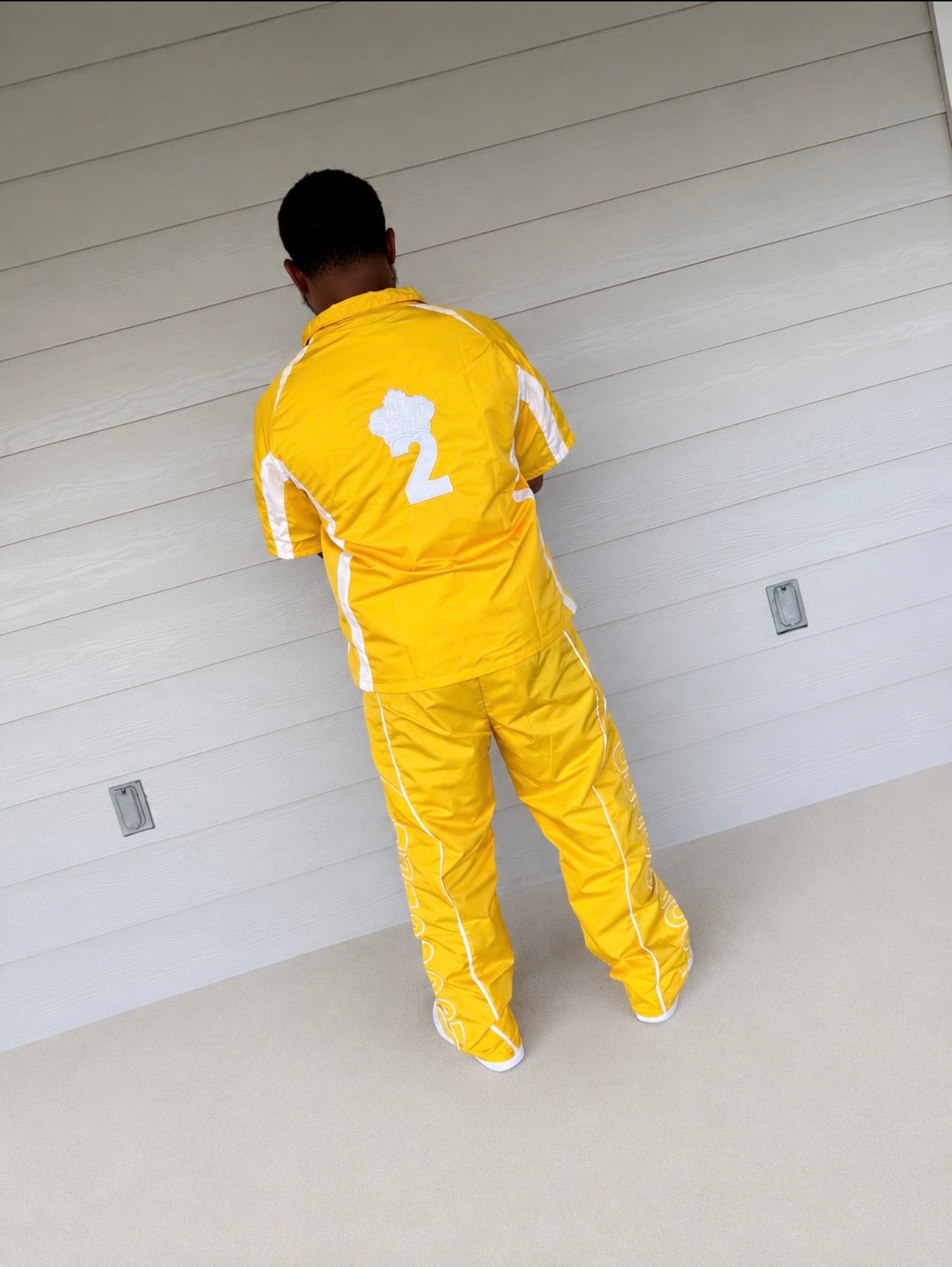 B2Succeed “Blessed” Windbreaker Tracksuit Set – Yellow/White
