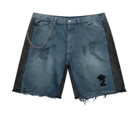 Believe2succeed “Cut Different” Denim Shorts “BLACK LOGO”