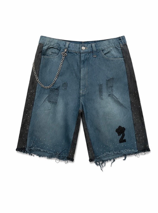 Believe2succeed “Cut Different” Denim Shorts “BLACK LOGO”