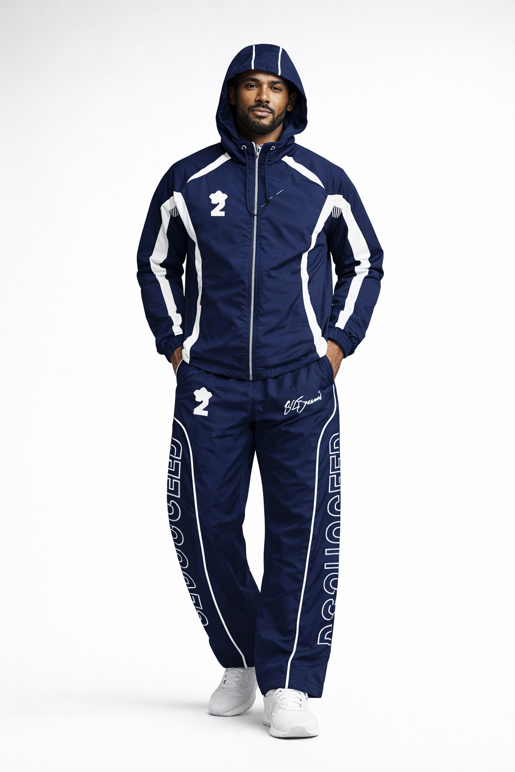 Believe2Succeed Performance Tracksuit – NAVY BLUE